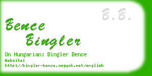 bence bingler business card